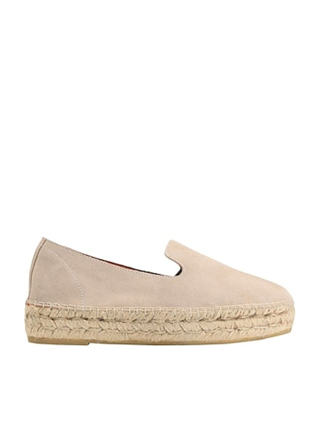 R&B Embroidery Details Slip-On Espadrilles Beige - Image 1