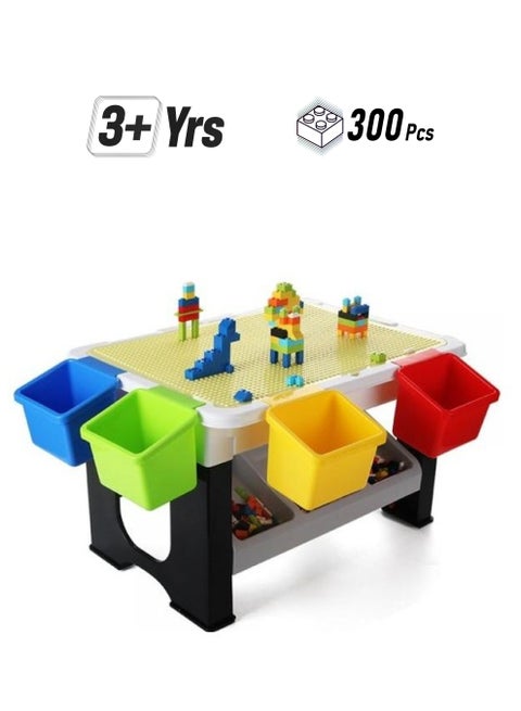 Blocks 3 In 1 Activity Table, Block Table, 300 Blocks, Creativity, Water And Sand Play, 3In1 Multipurpose Table, Multipurpose Table,Boys Girl Kids Furniture, Sensory Play, Homeschooling, Kids 3Years+, Grey 300