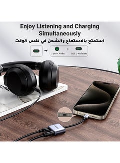Ugreen USB C To 3.5mm Headphone Jack Adapter New Audio Charger Adapter DAC Type C Aux Earphone Splitter Compatible With Apple iPad Pro Galaxy S20 Ultra S10 Lite Note10 A90 Z Flip Tab S6 Huawei P30 Grey  - Image 2