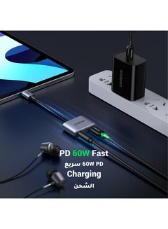 Ugreen USB C To 3.5mm Headphone Jack Adapter New Audio Charger Adapter DAC Type C Aux Earphone Splitter Compatible With Apple iPad Pro Galaxy S20 Ultra S10 Lite Note10 A90 Z Flip Tab S6 Huawei P30 Grey  - Image 4