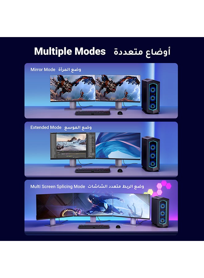 كابل DisplayPort 8K Ultra HD DisplayPort 1.4 ذكر إلى ذكر كابل مجدول من النايلون SPCC، يدعم دقة 7680x4320 8K@60 هرتز 4K@144 هرتز 2K@165 هرتز HDP HDCP لشاشة الألعاب HDTV-1M أسود أسود - pnsku/N43500216A/45/_/1712142271/624b4345-836a-4897-80ee-521f6fe3283e