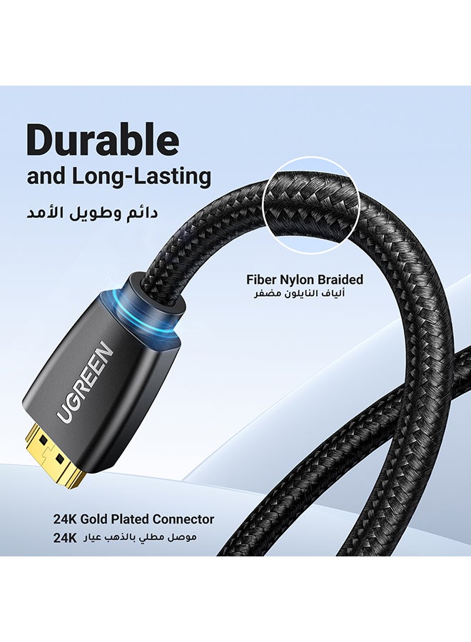 يو جرين - كابل HDMI 2.0 بسرعة عالية من HDMI إلى HDMI بسلك فيديو مضفر بدقة فائقة الوضوح وبجودة 4K عند 60 هرتز متوافق مع جهاز ماك بوك برو إصدار 2021 ونينتندو سويتش وجهاز الألعاب بلايستيشن 3/ 4/ 5 والكمبيوتر واللابتوب بطول 2 متر أسود - Image 1