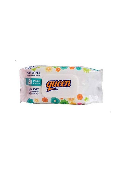 Ultra Soft Scented wet wipes - 80 Wipes White