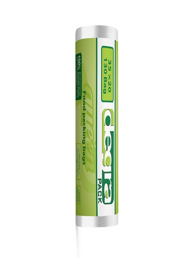 Queen 130-Piece Degra Pack Food Bags Roll Clear 20x35cm 