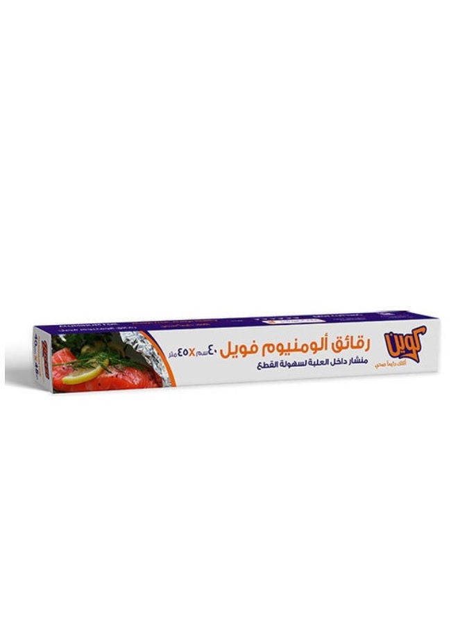 Queen - Aluminium Foil With Cutter Silver 40 cm x 45meter - Image 1