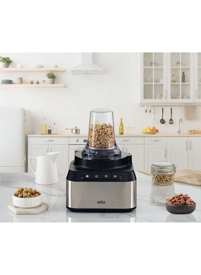 Braun Food Processor 12 in 1, 800W, 2 Speeds, Pulse Function, 2.1L Bowl capacity, 1.2L Blender, Slicing and Grating disc, Citrus Juicer, Juice Extractor, Dough, EP325SI, Silver 2.1 L 800 W FP3235SI Grey - Image 5