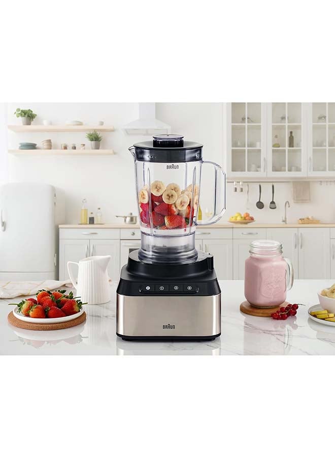 Braun Food Processor 12 in 1, 800W, 2 Speeds, Pulse Function, 2.1L Bowl capacity, 1.2L Blender, Slicing and Grating disc, Citrus Juicer, Juice Extractor, Dough, EP325SI, Silver 2.1 L 800 W FP3235SI Grey - Image 4