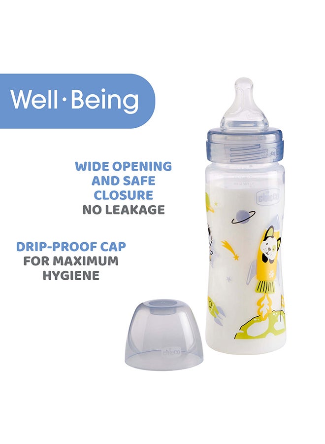 Chicco Well-Being Plastic Bottle 330Ml Fast Flow 4M+ Silicone, Neutral  - Image 5