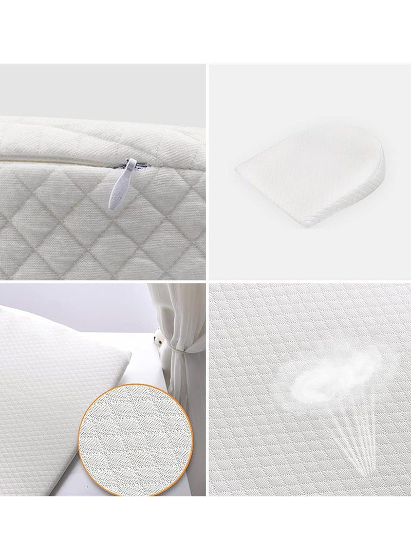 Comfort Anti-Spit Milk Baby Crib Triangle Pillow - White  - Image 2