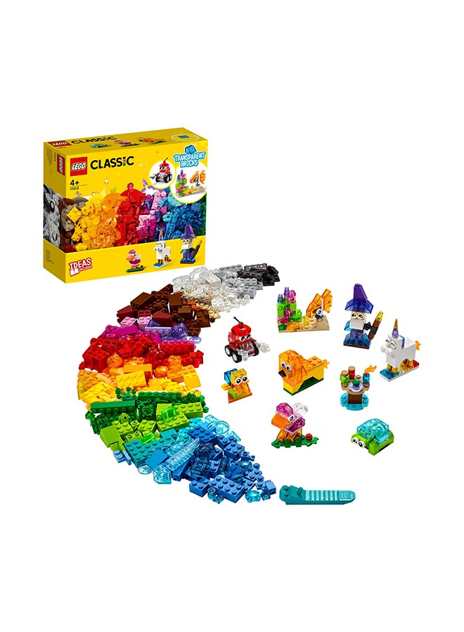 6327639 Classic Creative Transparent Bricks Kids’ Building Kit; Build A Sparkling Bird, Lion, Wizard, Fish With Coral, Turtle, Robot, Unicorn And Pink Bird; Great Lego Toy For Kids Aged 4 And Over (500 Pieces) 11013 500 4+ Years - pnsku/N43630942A/45/_/1715785766/86c751a5-38a0-4c1c-977b-d118b6c030e1