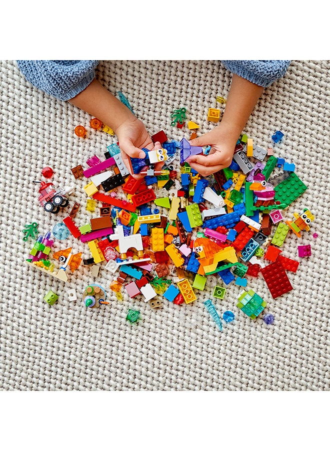 LEGO 6327639 Classic Creative Transparent Bricks Kids’ Building Kit; Build A Sparkling Bird, Lion, Wizard, Fish With Coral, Turtle, Robot, Unicorn And Pink Bird; Great Lego Toy For Kids Aged 4 And Over (500 Pieces) 11013 500 4+ Years  - Image 4