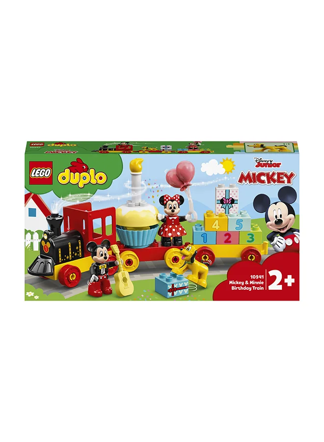 ليغو DUPLO ǀ Disney Mickey & Minnie Birthday Train 10941 Birthday Train Building Set for Kids; Learn Numbers and Counting with Disney’s Mickey and Minnie Mouse, a Birthday Cake, Balloons and a Guitar (22 Pieces)