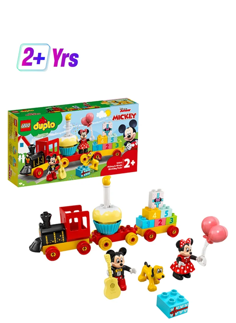 ليغو DUPLO ǀ Disney Mickey & Minnie Birthday Train 10941 Birthday Train Building Set for Kids; Learn Numbers and Counting with Disney’s Mickey and Minnie Mouse, a Birthday Cake, Balloons and a Guitar (22 Pieces)