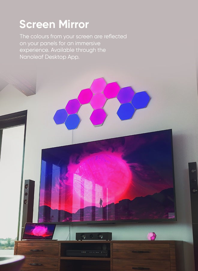 Nanoleaf - Shapes Hexagons Expansion Kit - 3 Pack - Smart WiFi LED Light Panel System With Music Visualizer, Instant Wall Decoration, Home or Office Use, 16M+ Colors, Low Energy Consumption, Gaming Lights White 23 x 11.4 x 20cm - Image 1