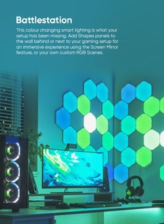 Nanoleaf Shapes Hexagons Expansion Kit - 3 Pack - Smart WiFi LED Light Panel System With Music Visualizer, Instant Wall Decoration, Home or Office Use, 16M+ Colors, Low Energy Consumption, Gaming Lights White 23 x 11.4 x 20cm  - Image 2