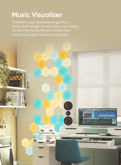 Nanoleaf Shapes Hexagons Expansion Kit - 3 Pack - Smart WiFi LED Light Panel System With Music Visualizer, Instant Wall Decoration, Home or Office Use, 16M+ Colors, Low Energy Consumption, Gaming Lights White 23 x 11.4 x 20cm  - Image 5
