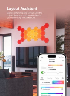 Nanoleaf Shapes Hexagons Expansion Kit - 3 Pack - Smart WiFi LED Light Panel System With Music Visualizer, Instant Wall Decoration, Home or Office Use, 16M+ Colors, Low Energy Consumption, Gaming Lights White 23 x 11.4 x 20cm  - Image 4