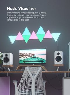 Nanoleaf Shapes Triangles Expansion Kit - 3 Pack - Smart WiFi LED Light Panel System With Music Visualizer, Instant Wall Decoration, Home or Office Use, Low Energy Consumption, Gaming Lights multicolour  - Image 5