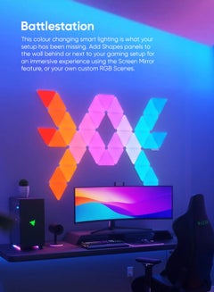 Nanoleaf Shapes Triangles Expansion Kit - 3 Pack - Smart WiFi LED Light Panel System With Music Visualizer, Instant Wall Decoration, Home or Office Use, Low Energy Consumption, Gaming Lights multicolour  - Image 2