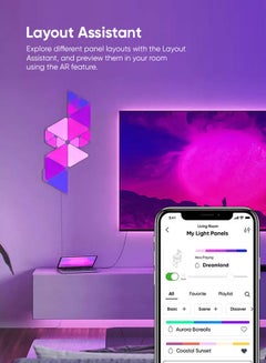 Nanoleaf Shapes Triangles Expansion Kit - 3 Pack - Smart WiFi LED Light Panel System With Music Visualizer, Instant Wall Decoration, Home or Office Use, Low Energy Consumption, Gaming Lights multicolour  - Image 4