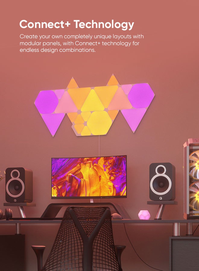 Nanoleaf - Shapes Triangles Expansion Kit - 3 Pack - Smart WiFi LED Light Panel System With Music Visualizer, Instant Wall Decoration, Home or Office Use, Low Energy Consumption, Gaming Lights multicolour - Image 1