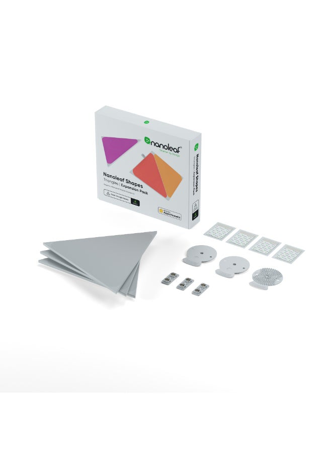Nanoleaf - Shapes Triangles Expansion Kit - 3 Pack - Smart WiFi LED Light Panel System With Music Visualizer, Instant Wall Decoration, Home or Office Use, Low Energy Consumption, Gaming Lights multicolour - Image 1