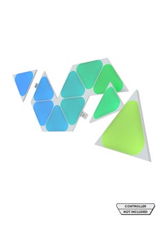 Shapes Mini Triangle Expansion Kit  - 10 Pack - Extension - Smart WiFi LED Light Panel System With Music Visualizer, Instant Wall Decoration, Home or Office Use, Low Energy Consumption, Gaming Lights White 23 x 20cm
