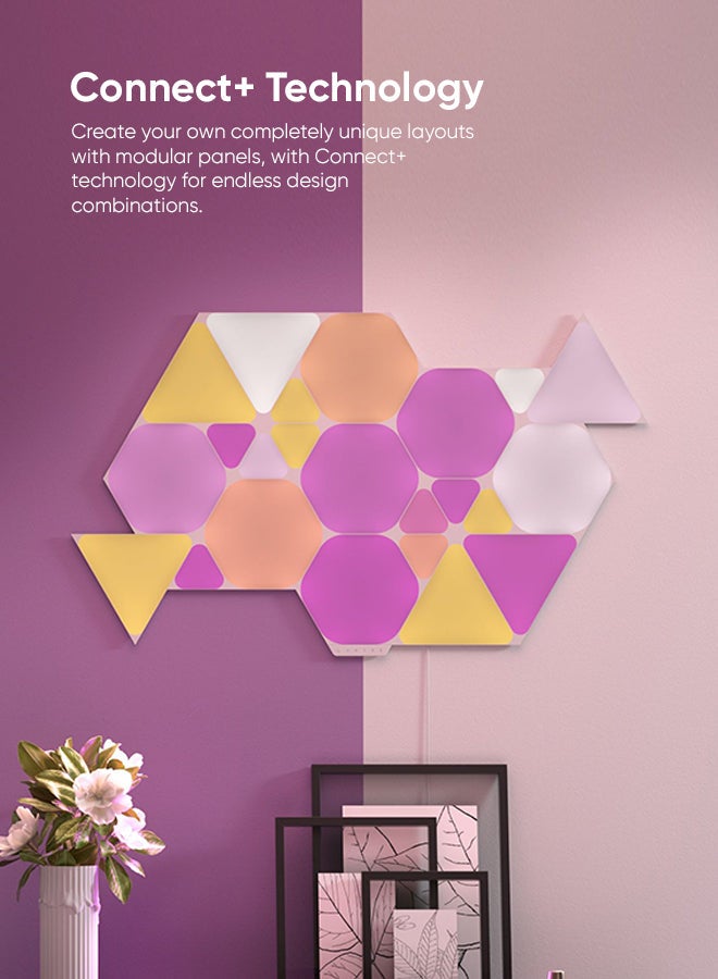 Nanoleaf - Shapes Mini Triangle Expansion Kit  - 10 Pack - Extension - Smart WiFi LED Light Panel System With Music Visualizer, Instant Wall Decoration, Home or Office Use, Low Energy Consumption, Gaming Lights White 23 x 20cm - Image 1