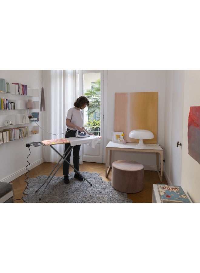 Vileda Neo Ironing Board - Child Safe With 100% Cotton Cover, Space Saving, Vapor-Permeable Cover, Adjustable Height- Pink ( 114 x 33 x 90 cm) Pink/White/Silver 114x33x71x90cm - Image 4