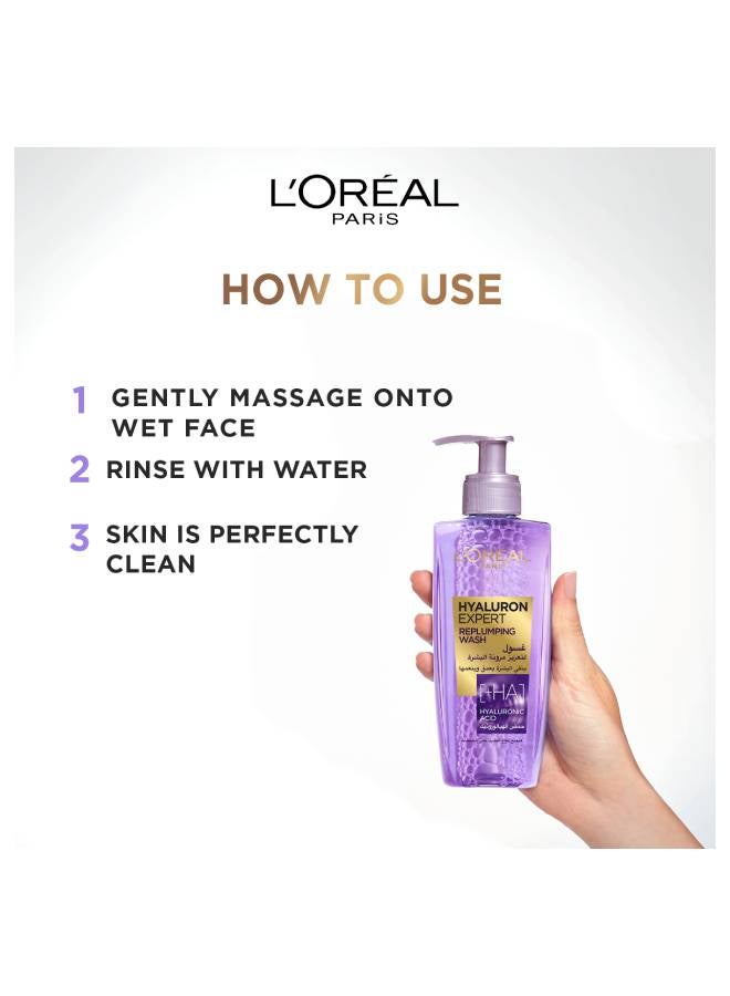 Hyaluron Expert Replumping Gel Wash with Hyaluronic Acid-Rehydrates,
Smoothes & Deepy purifies the skin - 200ml