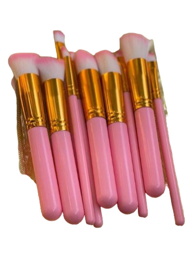 10 فراشي تجميل عصرية أنيقة وردي / ذهبي/ أسود