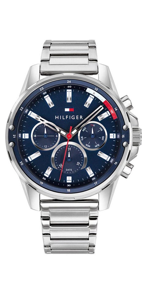 ساعة يد ماسون دائرية الشكل بعقارب وسوار من الستانلس ستيل مقاس 45 مم - لون فضي - 1791788 للرجال