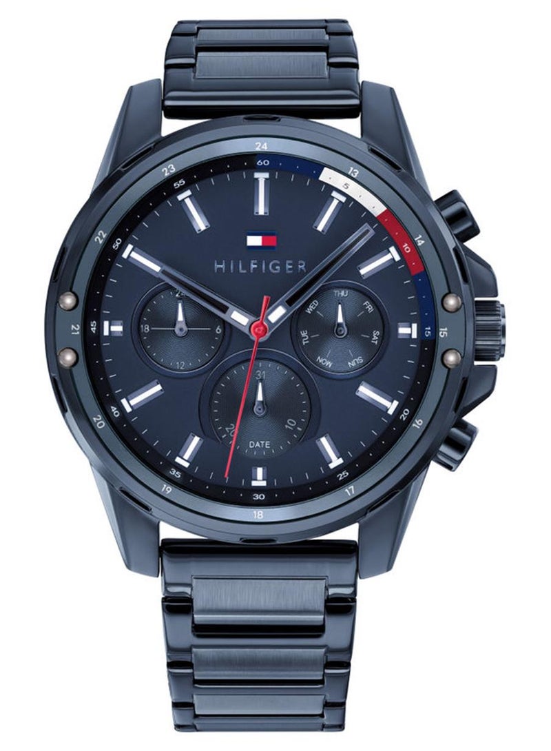 TOMMY HILFIGER Men's Mason Round Shape Stainless Steel Analog Wrist Watch 45 mm - Blue - 1791789 - Image 1