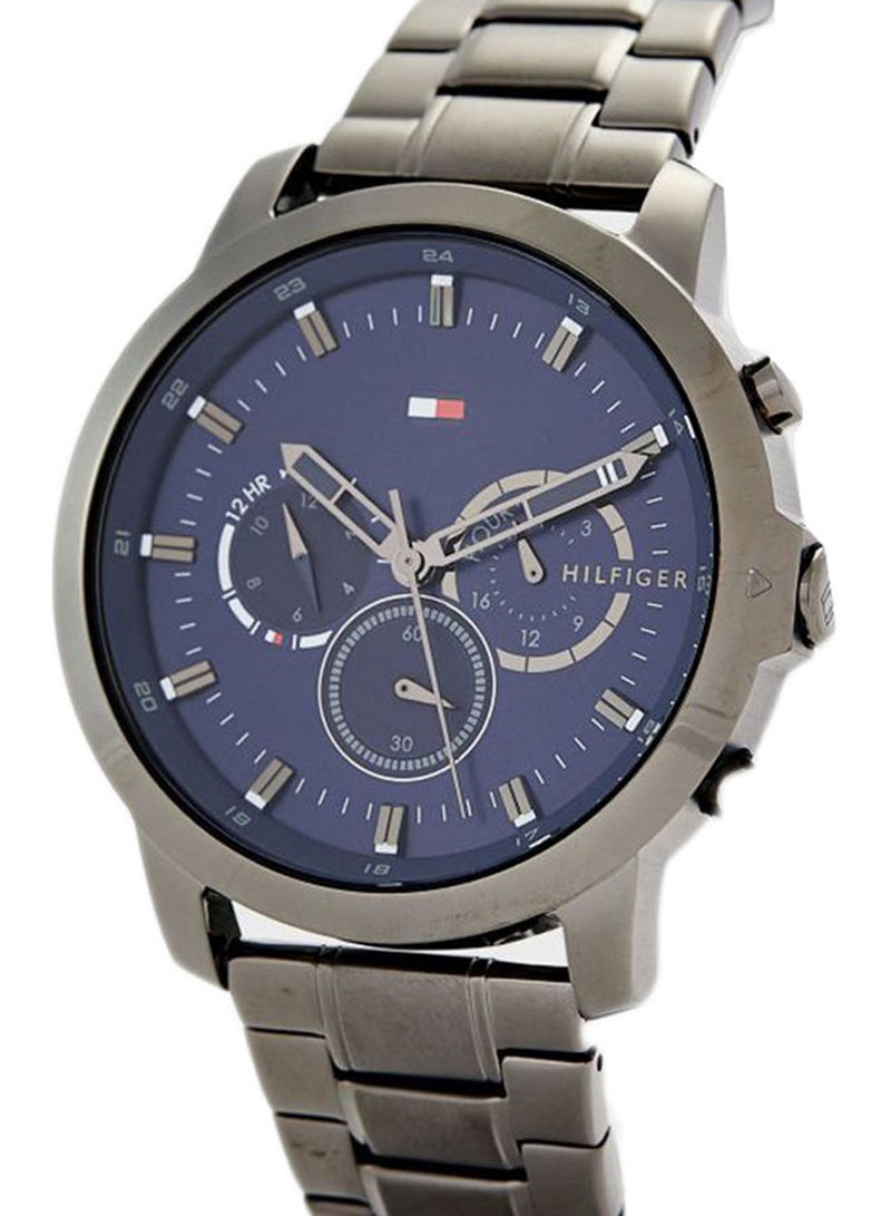 TOMMY HILFIGER Men's Jameson Round Shape Metal Chronograph Wrist Watch 46 mm - Grey - 1791796 - Image 4
