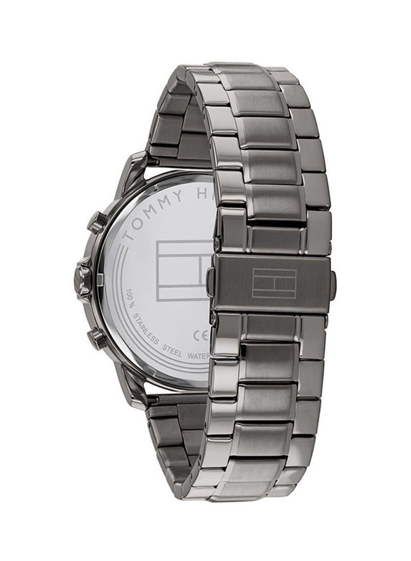 TOMMY HILFIGER Men's Jameson Round Shape Metal Chronograph Wrist Watch 46 mm - Grey - 1791796 - Image 2