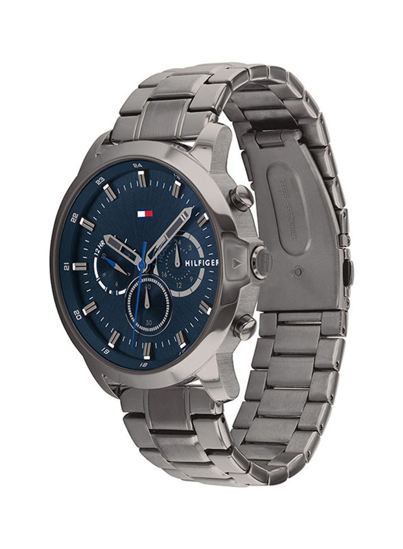 TOMMY HILFIGER Men's Jameson Round Shape Metal Chronograph Wrist Watch 46 mm - Grey - 1791796 - Image 3