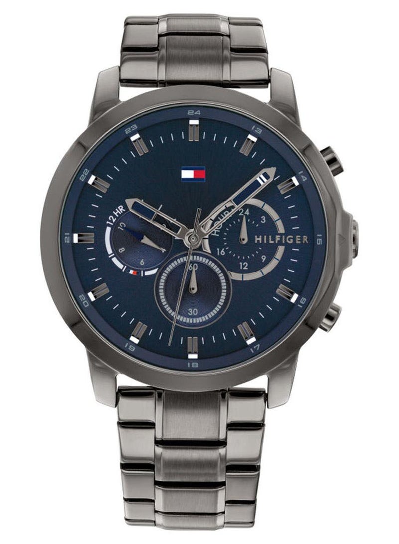 TOMMY HILFIGER Men's Jameson Round Shape Metal Chronograph Wrist Watch 46 mm - Grey - 1791796 - Image 1