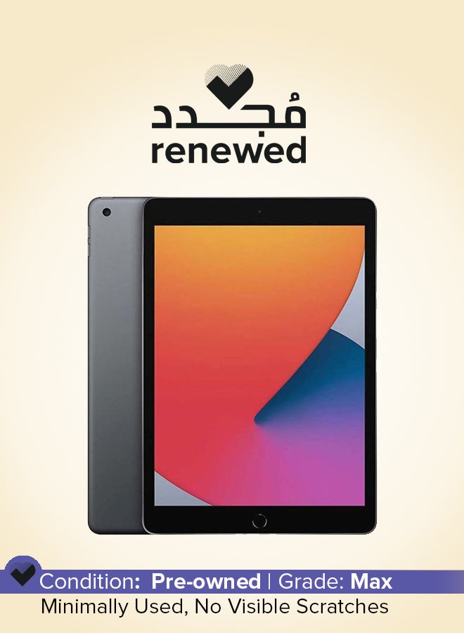 Apple Renewed - iPad 2020 (8th Gen) 10.2-Inch 128GB Wi-Fi Space Grey - Middle East Version  - Image 1