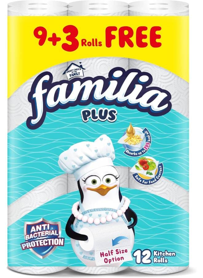 Familia Kitchen Rolls Maxi Hygiene - 12 Roll 2 Ply White - Image 1