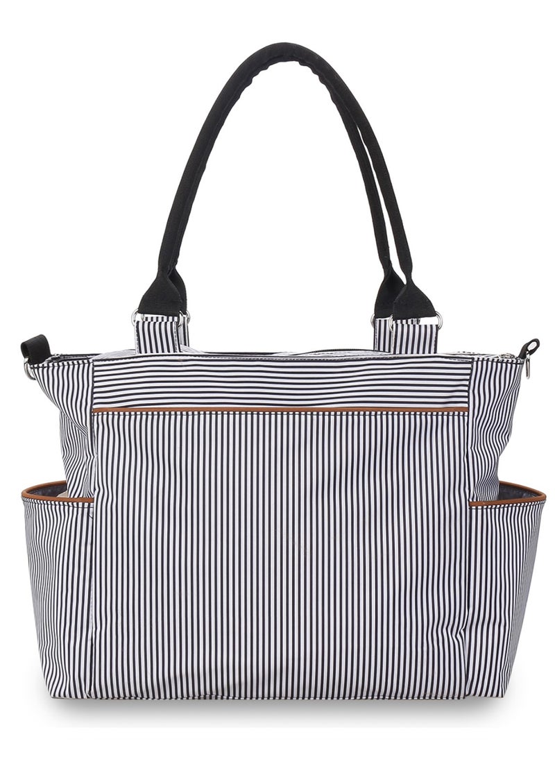 Little Story Set Of 6 Baby Diaper Bag With Hooks And Nappy Changing Mat - Black Black  - Image 3