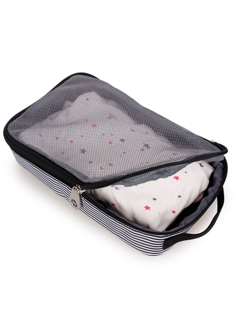 Little Story - Set Of 6 Baby Diaper Bag With Hooks And Nappy Changing Mat - Black Black - Image 1