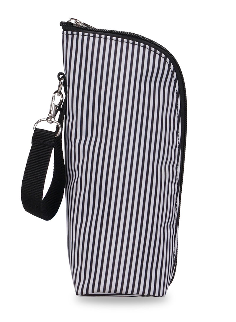 Little Story - Set Of 6 Baby Diaper Bag With Hooks And Nappy Changing Mat - Black Black - Image 1