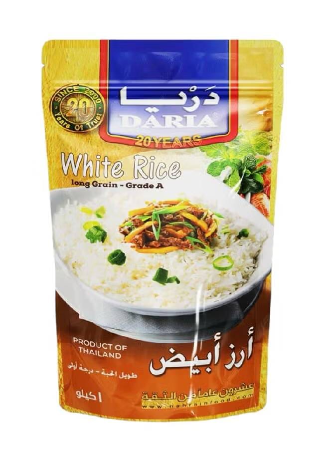 أرز تايلاندي أبيض جاف طويل الحبة 1كيلوجرام فردي