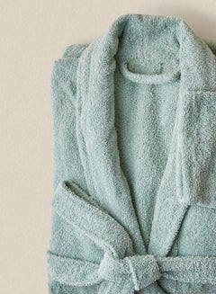 Noon East Bathrobe - 380 GSM 100% Cotton Terry Silky Soft Spa Quality Comfort - Shawl Collar & Pocket - 1 Piece Surf L/XL  - Image 2