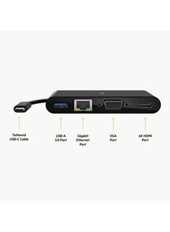belkin Usb C Multimedia Adapter Usb C Hub W/ Vga, 4K Hdmi, Usb 3.0, Ethernet Ports 100W Passthrough Power For Macbook Pro, Ipad Pro, Surface Pro, Chromebook More, Avc004 Space Gray  - Image 3