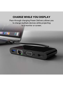 belkin Usb C Multimedia Adapter Usb C Hub W/ Vga, 4K Hdmi, Usb 3.0, Ethernet Ports 100W Passthrough Power For Macbook Pro, Ipad Pro, Surface Pro, Chromebook More, Avc004 Space Gray  - Image 2
