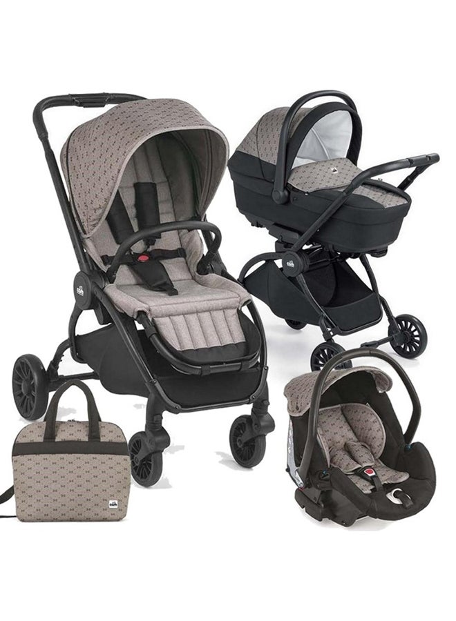 cam Vogue Baby Travel System - Grey, From 0 To 4 Years Old, Spacious Carrycot, Mattress, Hood With Extendable Sun Visor, Rocking Function, Compact Folding Pushchair, Made In Italy, Safety Harness  - Image 3