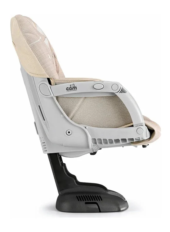 cam Idea Booster Baby Feeding Chair, Snack Seat, Smart Pop, Portable, Booster Seat With Tray Eating, Dinning Lightweight, Compact Fold, Travel - Beige Bear