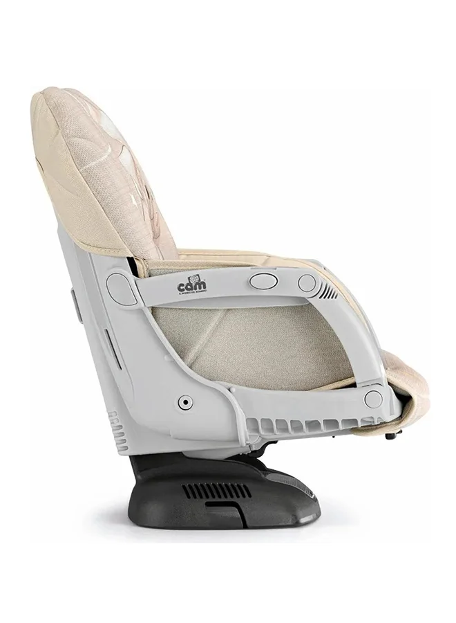 cam Idea Booster Baby Feeding Chair, Snack Seat, Smart Pop, Portable, Booster Seat With Tray Eating, Dinning Lightweight, Compact Fold, Travel - Beige Bear