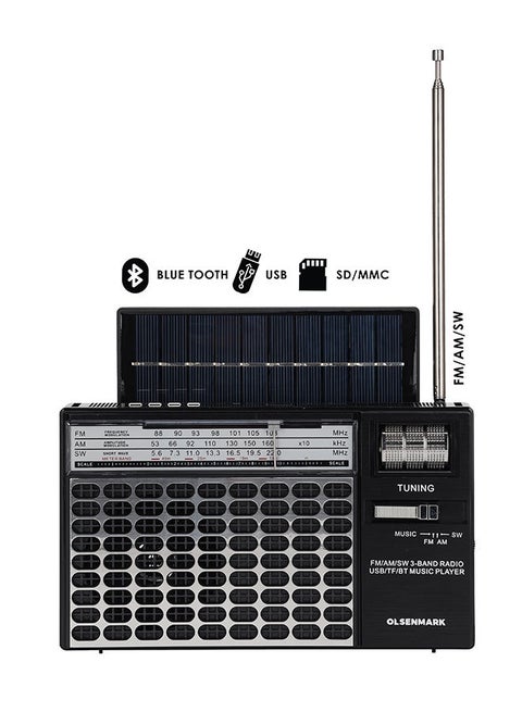 Rechargeable 3 Band Radio With USB/FM/Bluetooth/TF And MP3 OMR1276 Silver